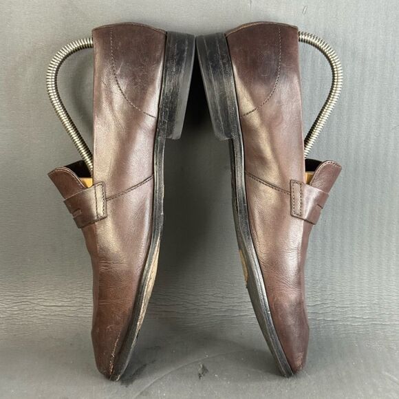 Hugo Boss brown leather slip-on penny loafers Vero Cuoio men’s size  6.5 main image 8